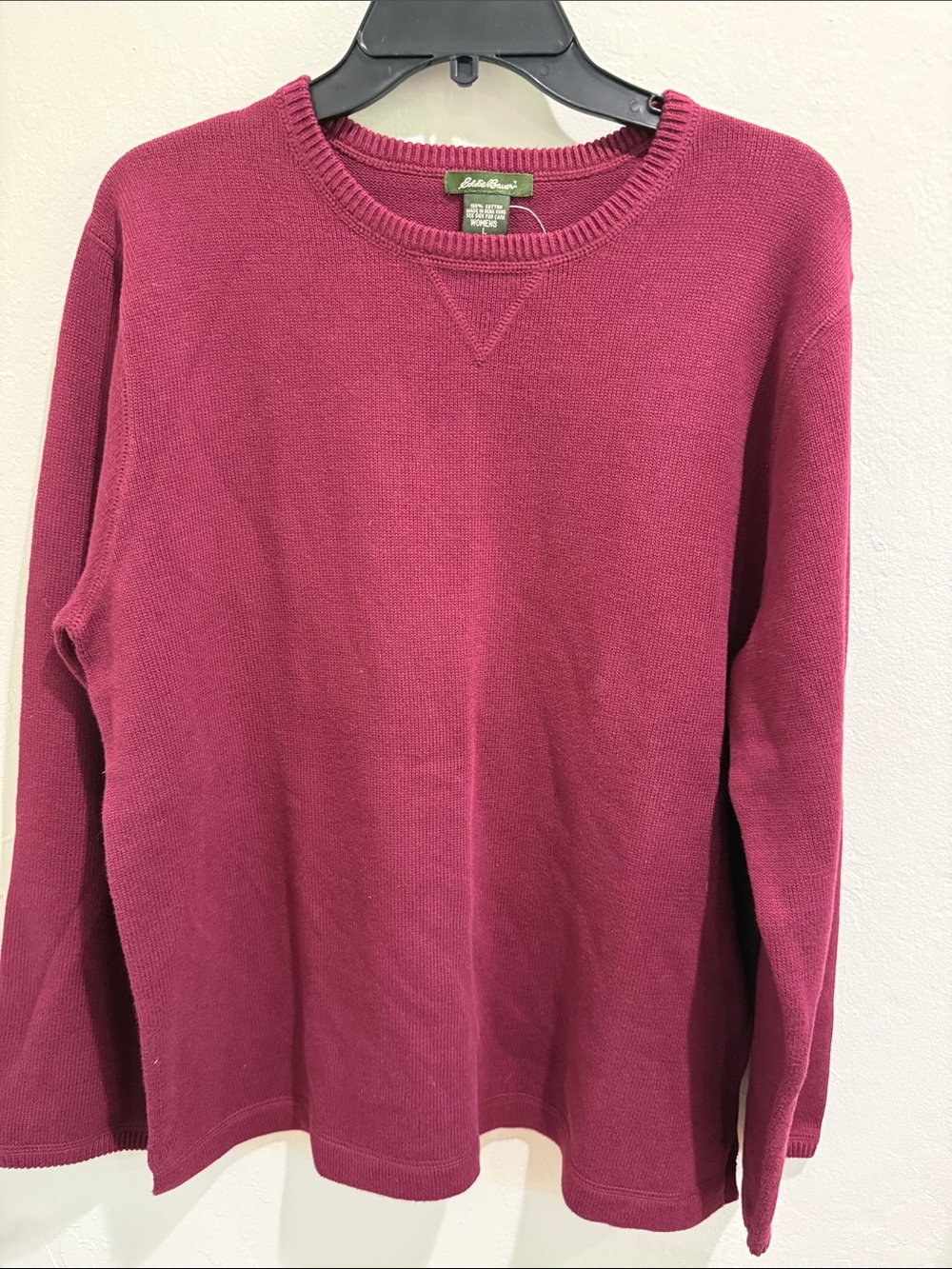 Eddie Bauer Cotton Crewneck knit top/Sweater - Raspberry